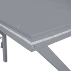Lit mezzanine bas gris en pin massif avec bureau lumineux à LED, taille jumeau