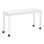 Lit mezzanine bas blanc en pin massif avec bureau rétractable et 4 tiroirs