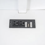 Lit de jour plateforme bas en L en pin massif blanc pleine grandeur avec bande LED, USB et prise de courant, étagères latérales à portes coulissantes et lit gigogne double coulissant